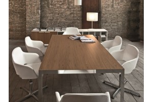 Дизайнерский стол Frame Cotto хром/жженый дуб 220 см