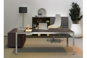 Дизайнерский стол Frame Cotto хром/жженый дуб 200 см