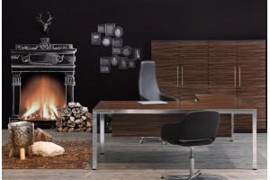 Дизайнерский стол Frame Cotto хром/жженый дуб 200 см