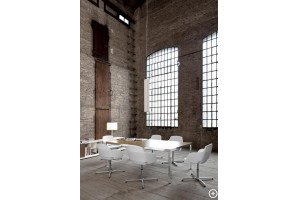Дизайнерский стол Frame Cotto хром/жженый дуб 220 см