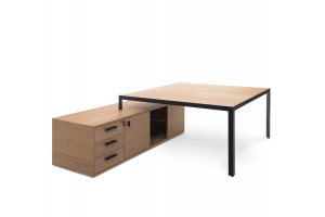 ENZO Стол квадратный/оп.тумба СВ.ЭВКАЛИПТ/ЧЕРНЫЙ