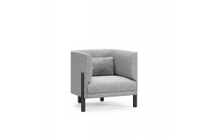 ТОРДИНО/TORDINO Кресло низкая спинка СЕРЫЙ/ЧЕРНЫЙ