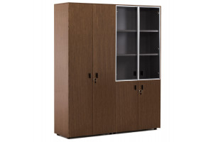 ЭКЗЕ/EXE Шкаф комби + д/бумаг ОРЕХ/ЧЕРНЫЙ