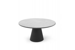 NOALE Стол кофейный низкий БЕТОН СВ/ЧЕРНЫЙ