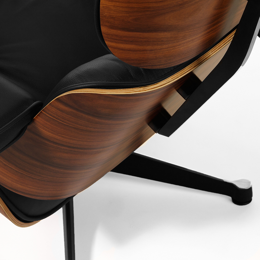 Кресло Eames Lounge Chair & Ottoman (черная кожа/палисандр) - цена, фото,  купить кресло Eames Lounge Chair в интернет-магазине SOHO DESIGN